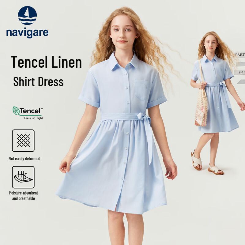 Navigare Girls  Short Sleeve Summer Shirt Dress 120