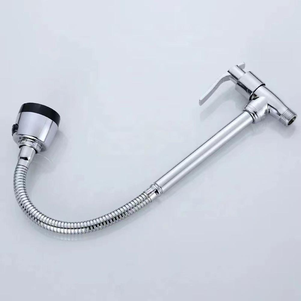 Kitchen Sink Faucet Wall Mounted Rotatable Cold Water Tap Retractable Sprayer Mop Pool Faucet Zinc Alloy Bathroom Taps