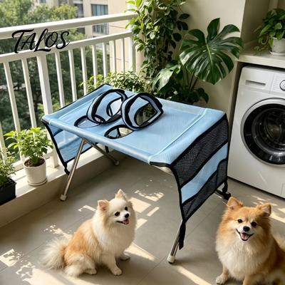 Easy Grooming Station for Pets Pet Table, Hammock with Foldable Stand, 4-Hole or Restraint Bag 8-Hole, Washing Cats, Small Dogs, Bathing, Nail