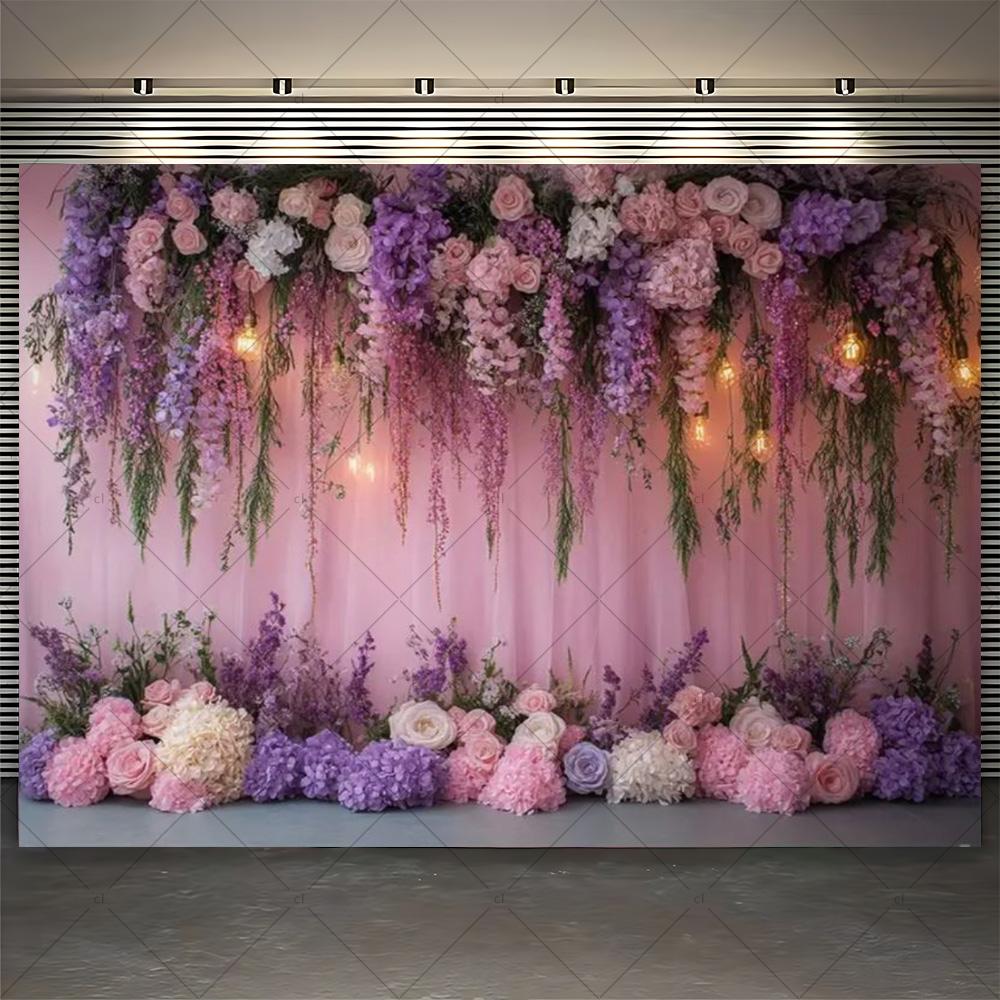 Floral Flower Wall Photoshoot Backdrop Wedding Bridal Shower Engagement Ceremony Party Photography Background Photo Studio Props
