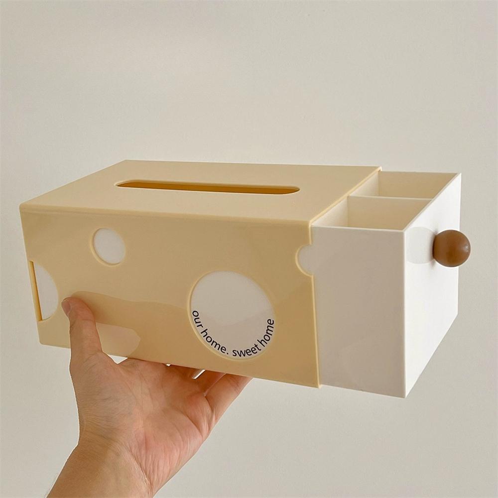Household Cheese Styling Tissue Box Multifunction Napkin Storage Boxes Living Room Remote Control Organizer Desktop Paper Holder