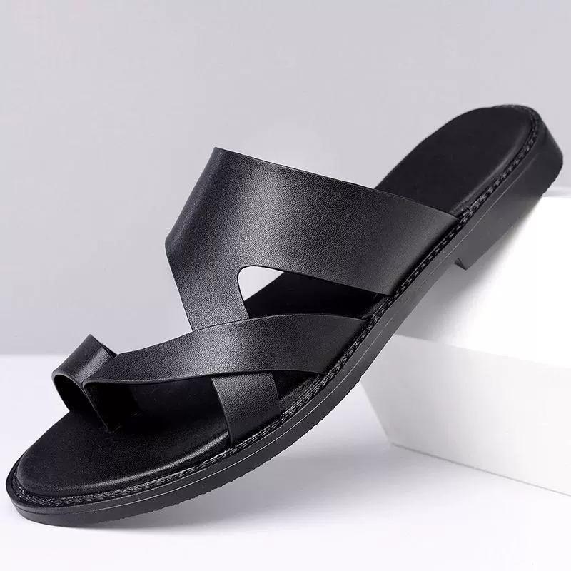 Men's Flat Slippers New Outdoor Breathable Casual Soft Sole Beach Shoes Lightweight Comfort Fashion Non Slip Male Sandals