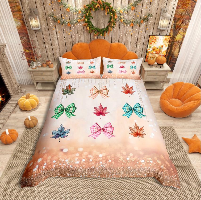 Comforter Homewish Autumn Pumpkin Thanksgiving Day For Teens Bedding Setbotanical Plants Comforter Set