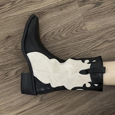 Stivali americani a punta di nicchia dal senso del design nero stivali da cavaliere da donna estate 2025 nuovi stivali da cowboy western retrò