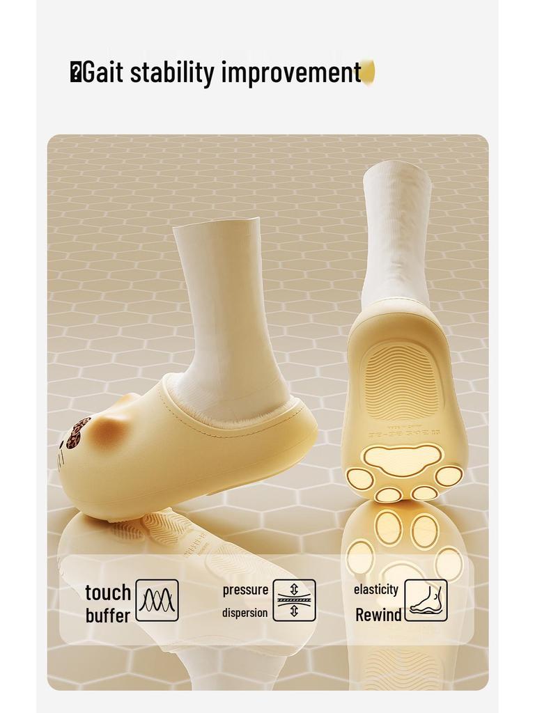 Xieluo Parent-Child Winter 2025 Cat Cartoon Slippers - Warm, Waterproof, Non-Slip Cotton Slippers