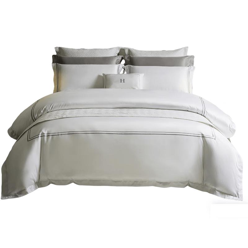 KangErXin 100TC Egyptian Cotton 4-Piece Fitted Sheet Bedding Set 1.8m Bed, Fitted Sheet (Duvet 220x240cm)