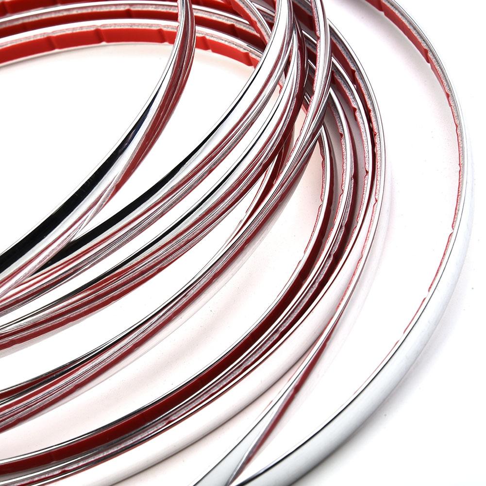 8mm*5m Car decoration strip Chrome Car Styling Moulding Trim Decor Silver