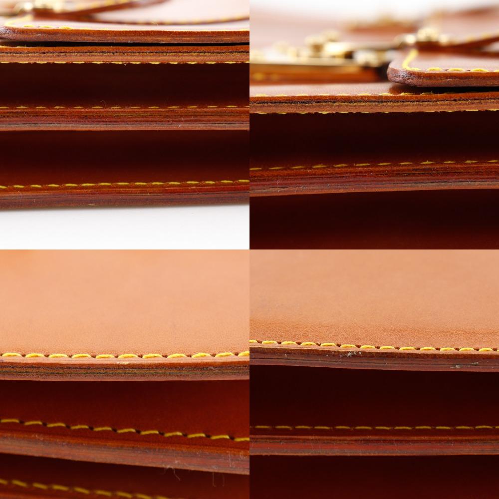 LOUIS VUITTON Selbit Business bag Nume leather vintage Camel Nomad mens Used