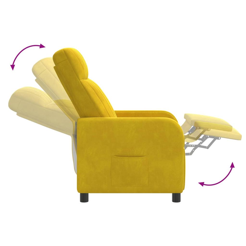 Recliner Chair Yellow Velvet (V)