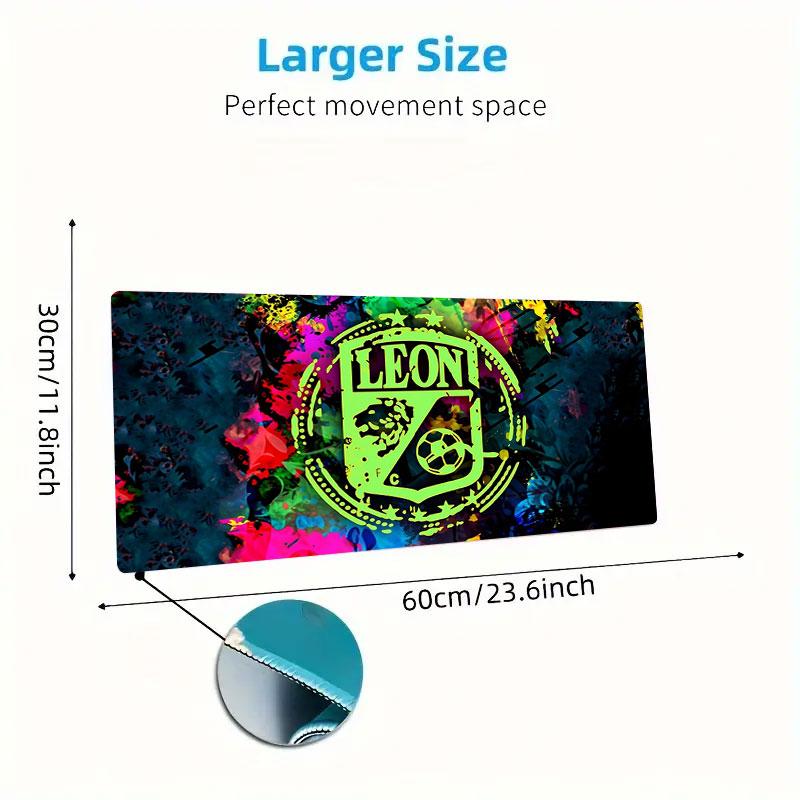 Leon Youth FC Mouse Pad, Large Gaming Desk Mat, Non-slip XXL Mousepad for Laptop & Tablet, Mini PC Playmat with Stitched Edges
