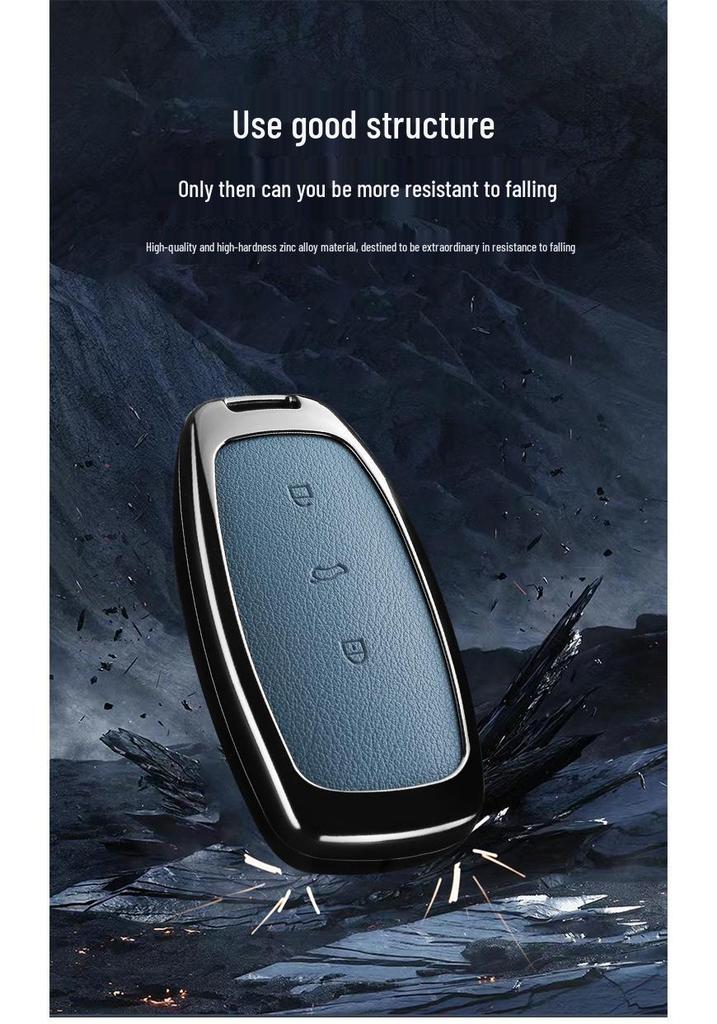 25 Dongfeng Fengshen L8/L7X 2026 Car Key Case - New Energy Protective Leather Cover with Buckle for Men & Women