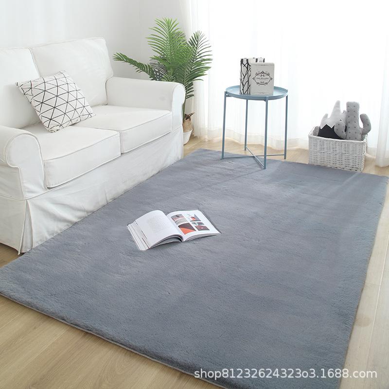 Modern Imitation Rabbit Fur Carpet for Living Room and Bedroom – Cute, Washable, Customizable, Full-Cover Floor Mat