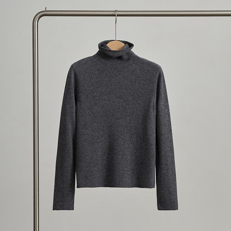 

Женский шерстяной свитер с высоким воротником - элегантный, теплый топ на осень/зиму XL for 140 jin древесный уголь/серый