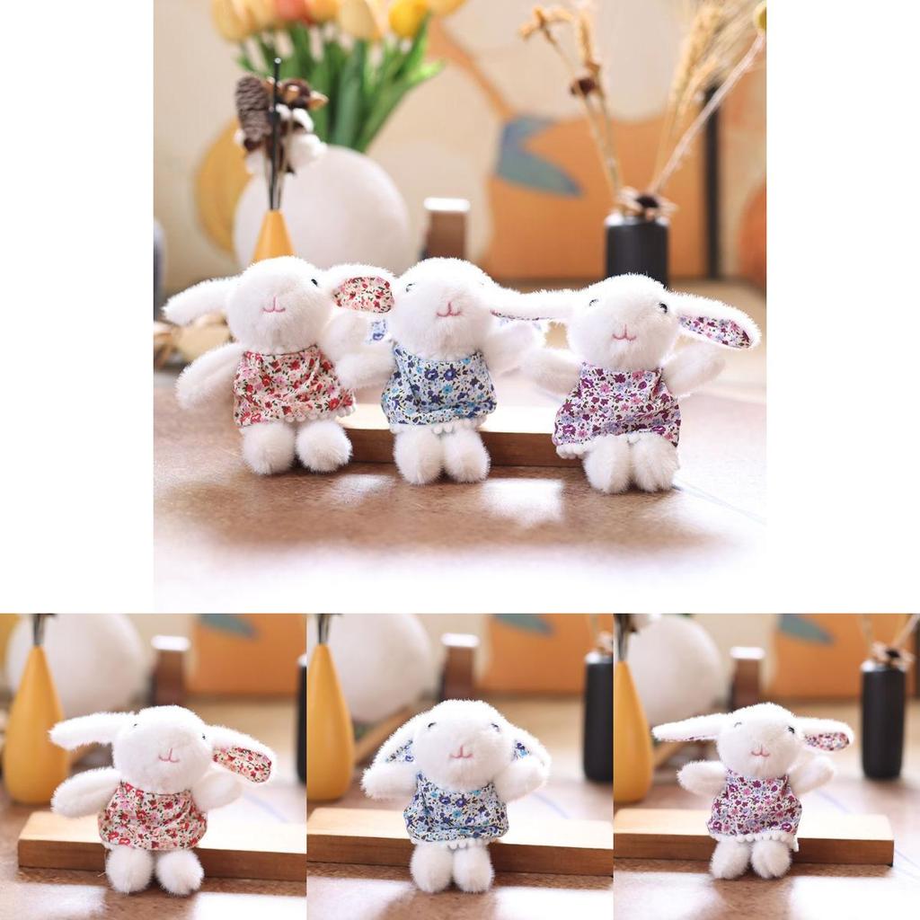 Plush Bunny Keychain With Dot Pattern For Kids And Collectors