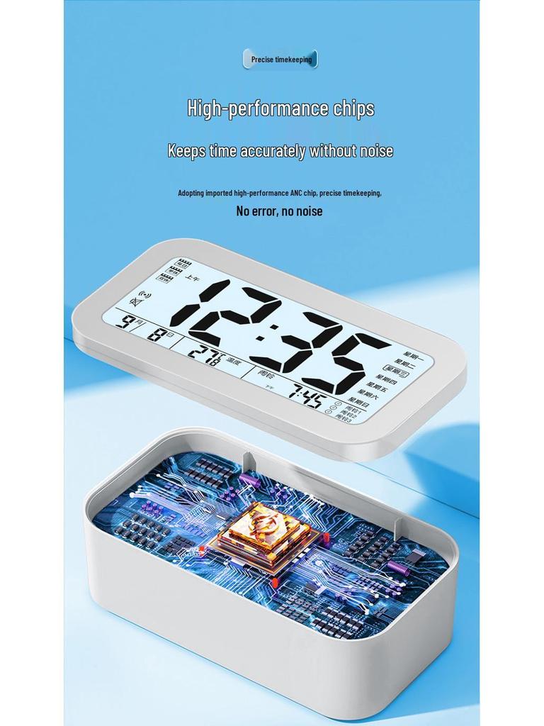 2024 Luminous Silent Smart Alarm Clock for Students & Kids - Electronic, Rechargeable, Ideal Wake-Up Aid