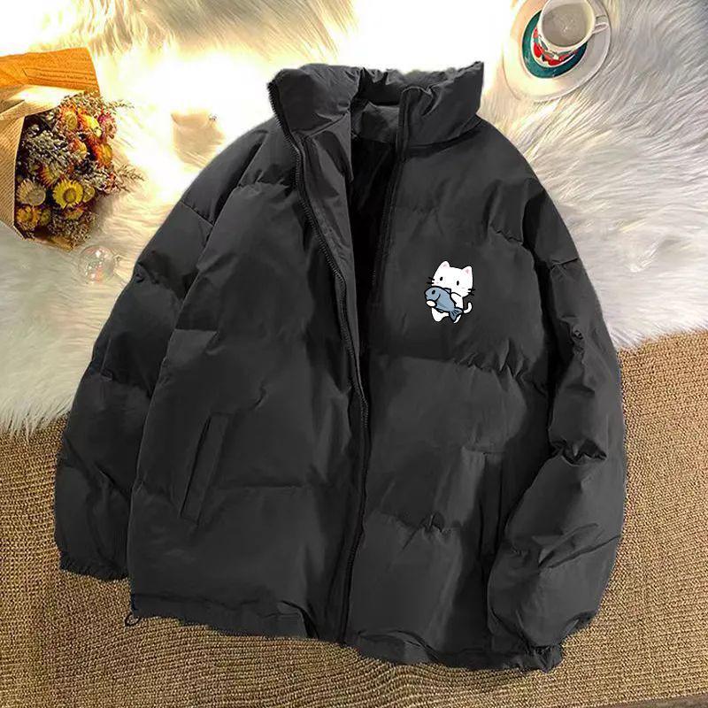 Unisex Autumn/Winter Thickened Cotton Padded Jacket with Letter Print