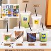 Disposable Milk Tea Cup Set with Smile Stickers