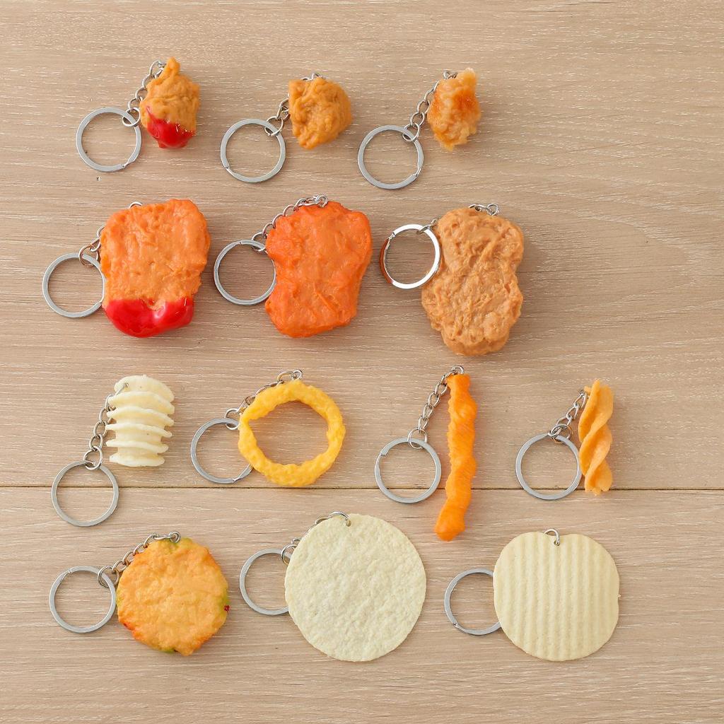 Vassoio Mini Snack: Anelli di Calamari, Patatine Fritte, Popcorn, Patatine, Nuggets di Pollo - Foto di Modelli Giocattolo