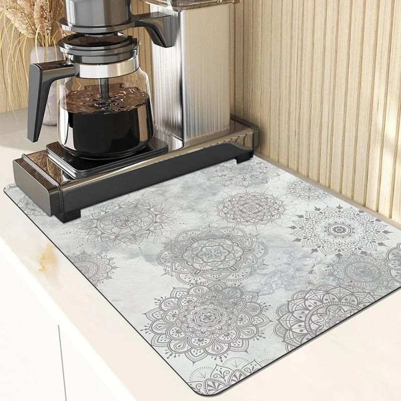 Kitchen Accessories Absorbent Kitchen Dish Drying Mat Coffee Machine Tableware Drain Mat Kitchen Drain Pad Tableware Mat Coaster