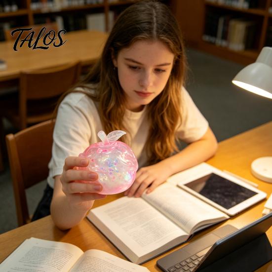 Stress Relief Toys for Adults Kids Maltose Glitter Apple Squeeze Ball, Soft TPR Slow Rising Fidget Creative Birthday Gifts Girls Toy Anxiety