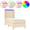 VidaXL Bed Slat Base with Mattress and LEDs, Upholstered Bed, Single Bed, Adult Bed for Interior Bedroom, 3138858