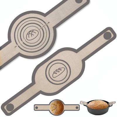 2Pcs Silicone Bread Sling Oval and Round Dough Transfer Mat Baking Mat Set  Kitchen Baking Tools