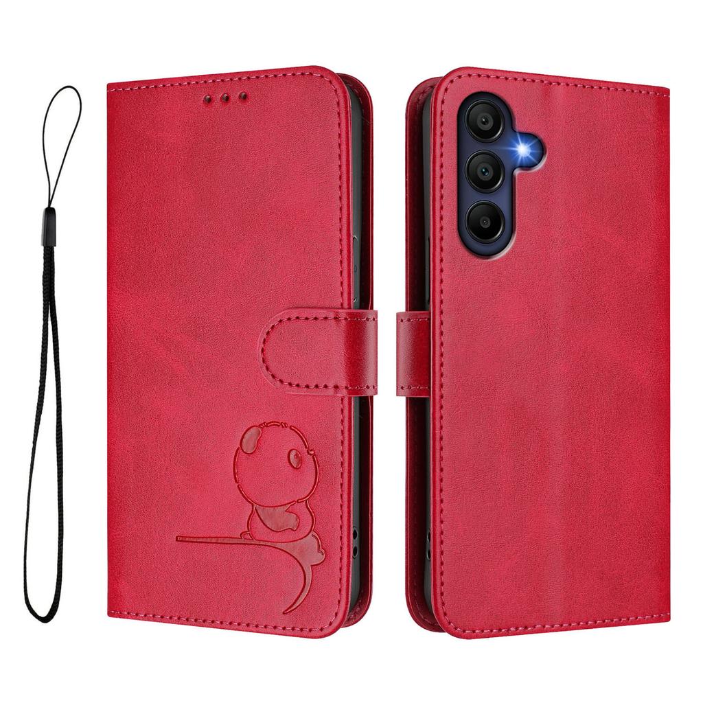 Für Samsung Galaxy A16 4G/Galaxy A16 5G Hülle Panda-Aufdruck RFID-Blockierende Geldbörse Leder Handyhülle mit Handschlaufe