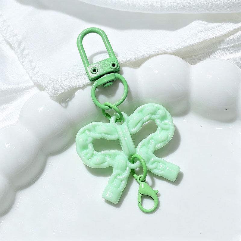 Summer Dopamine Transparent Bow Acrylic Keychains for Girls' Bags - DIY Charms & Accessories Gifts