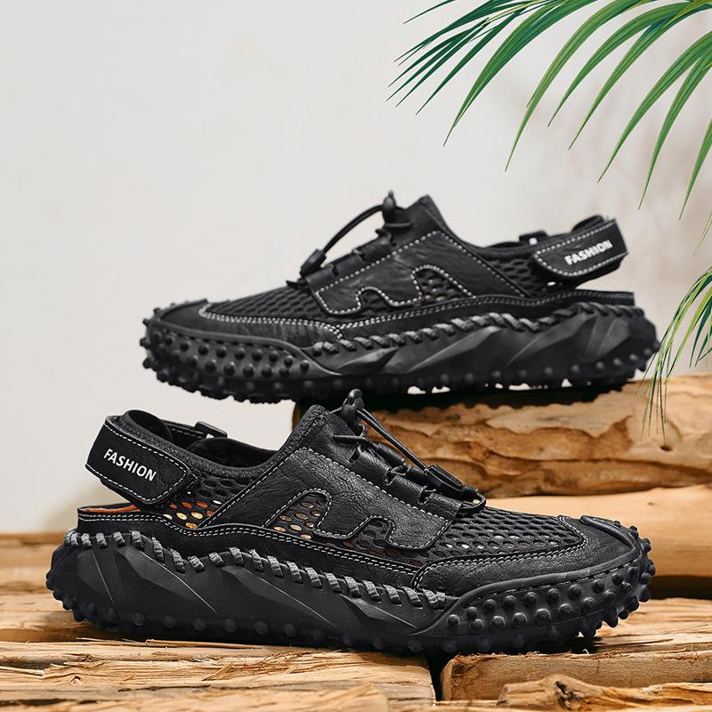 

2025 лето новый взрывной товар внешней торговли сетчатые дышащие тонкие полые сетчатые туфли мужские спортивные и повседневные туфли для мужчин 48 чёрный