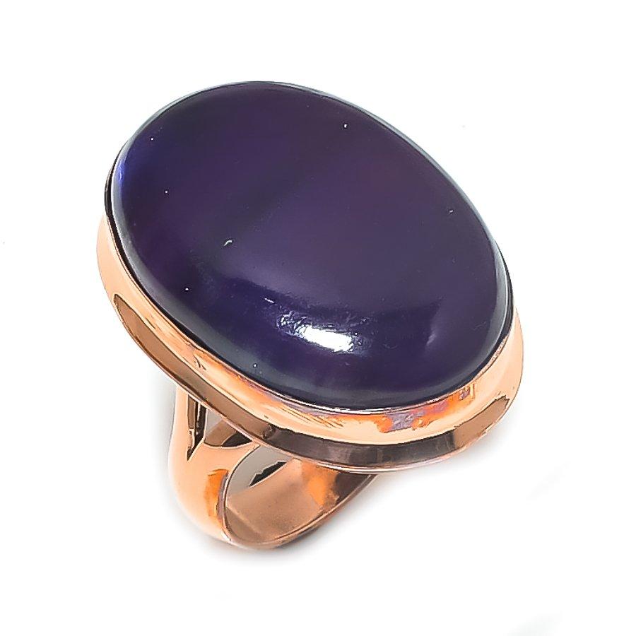 

Purple Labradorite Handmade Copper Jewelry Ring Size 9 c6B74