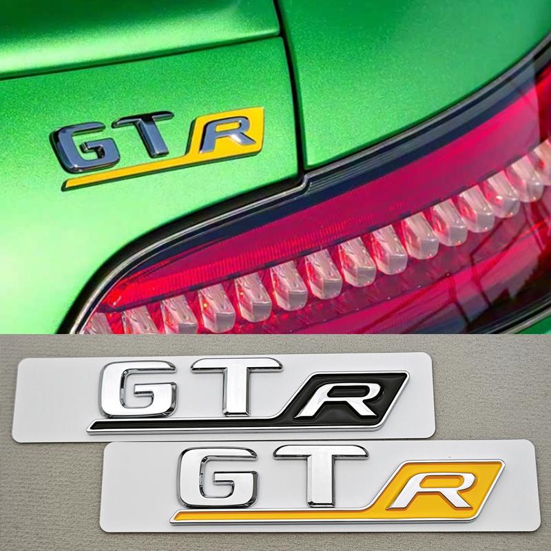 3D ABS Chrome Car Letters Badge Rear Trunk Logo GT R Sticker Emblem Decals For Mercedes Benz GT GT R Tail Marking Accessories