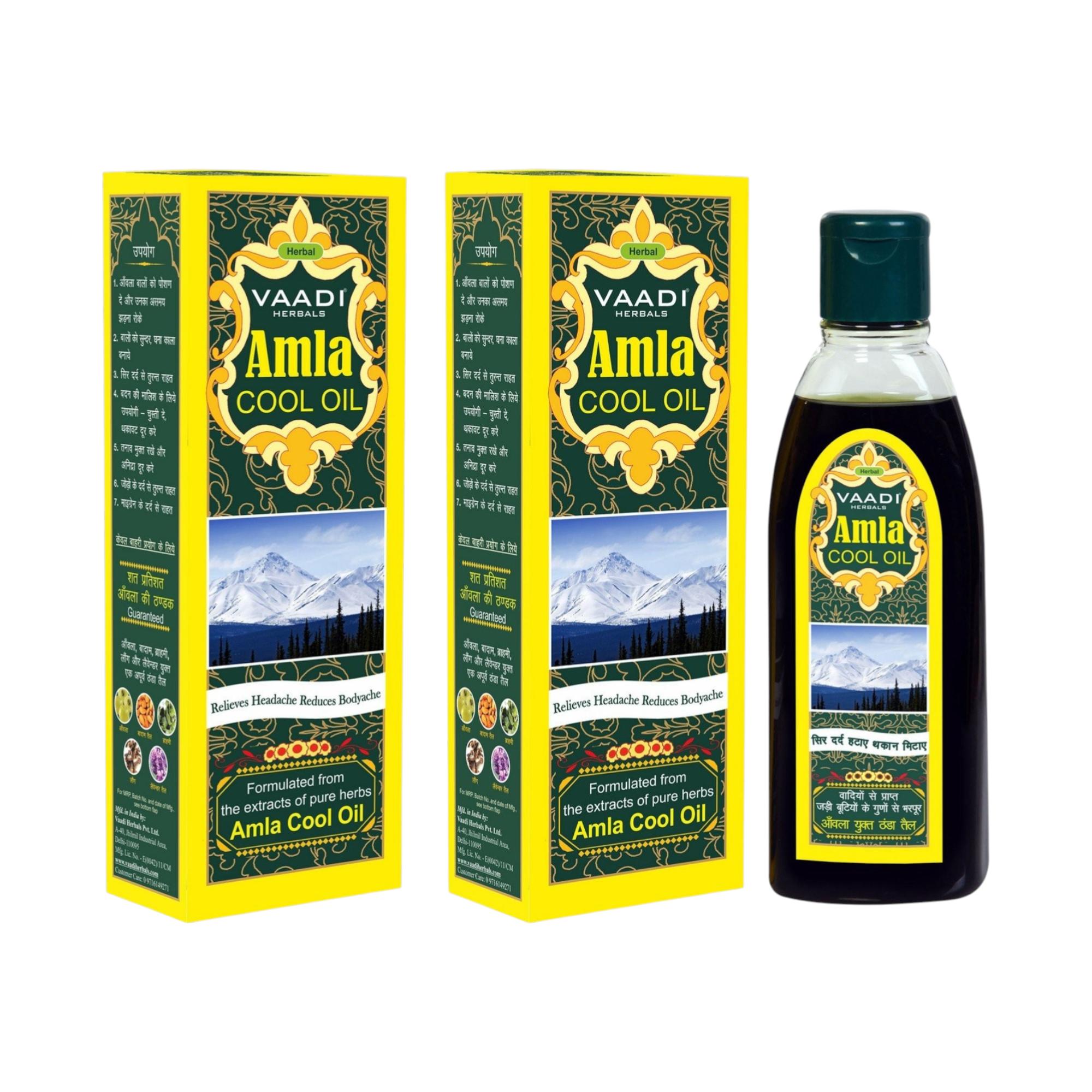 

Vaadi Herbals Amla Cool Oil With Brahmi And Amla Extract 200 ml X Pack Of 2 Nourishing Hair Oil For Scalp Massage Shine Softness