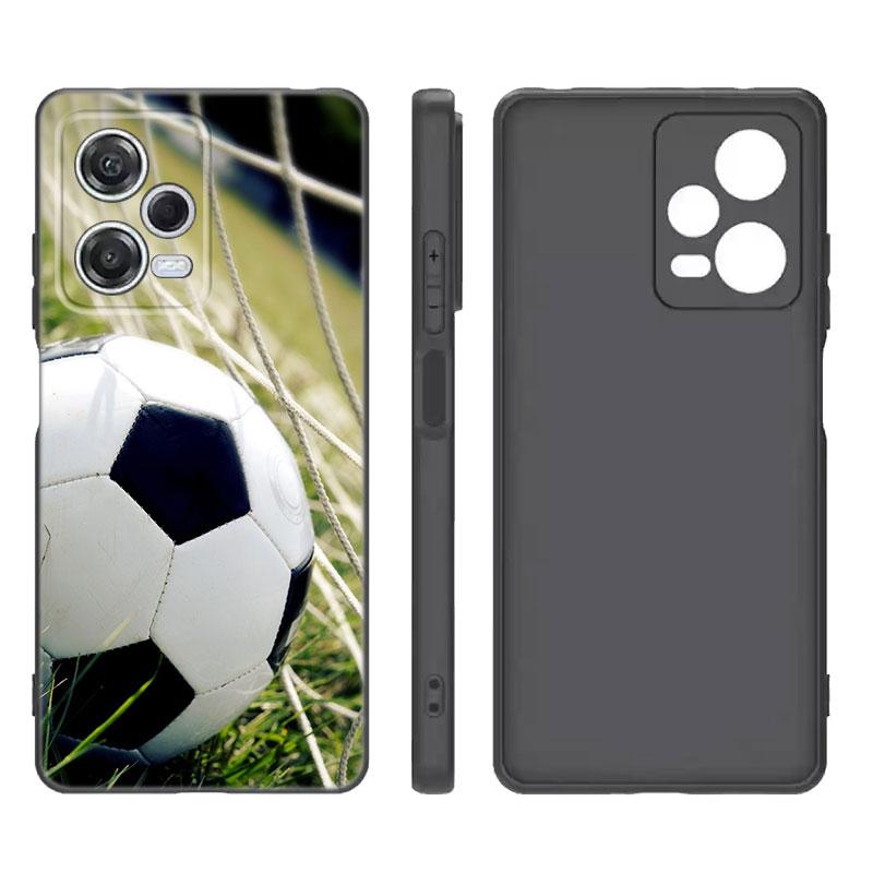 

Футбольное поле черный силиконовый чехол для телефона Xiaomi Redmi Note 9 10 11 11S 11T 12 13 Pro 5G Plus 9S 10S 12S Redmi Note 12S