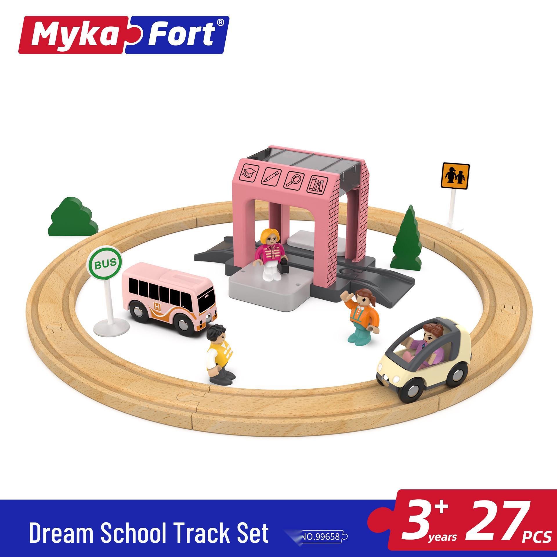 

Mykafer Kids Magnetic Wooden Train Set - DIY Assembly Educational Toy Gift