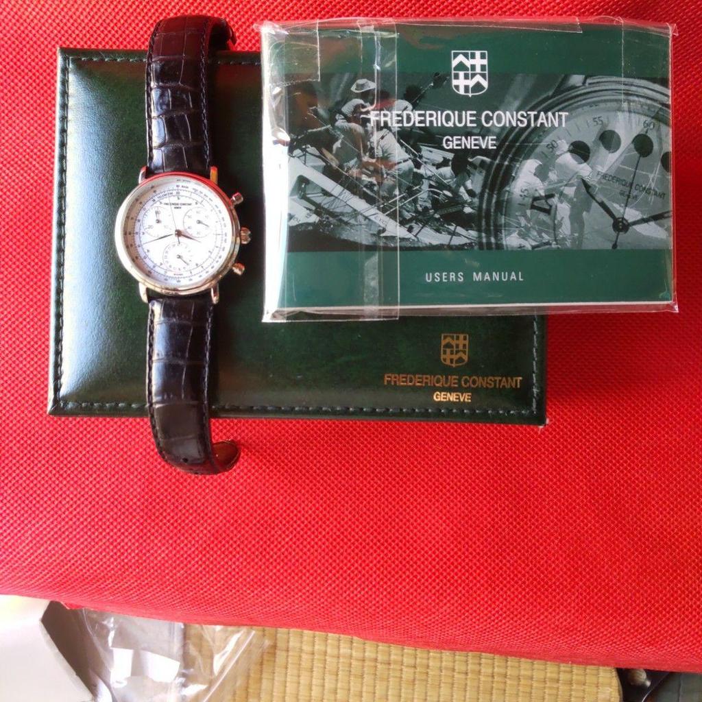Used Frederique Constant Business Timer Moon Phase Watch Working