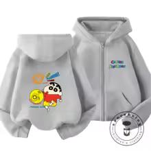 Popular Zipper Hoodie Kawaii Cartoon Print Autumn Trendy Children Wear Crayon Shin Chan 3 14 Years