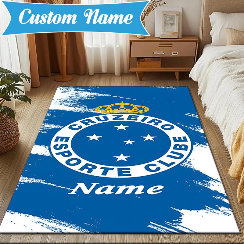 Custom Name Cruzeiro Power Rug Game Carpet, Floor Mat for Bedroom Living Room Entryway Rug, Home Decor Idea Gift for Christmas birthday
