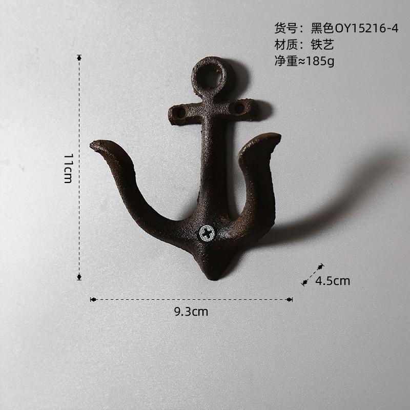 Vintage Iron Anchor Hook Iron Art Decoration Wall Decoration Coffee Shop Window Decoration Shooting Props Wall Hooks
