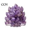 Nine-tailed Fox Ornament Natural Stone Foxes Figurine Positive Healing Energy Hand-carved Colorful Faux Collectible Toy Crystal Sitting Animal Statue