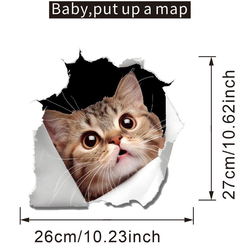 Cute Cat Toilet Stickers, Waterproof Removable Self-Adhesive Bathroom Home Decor