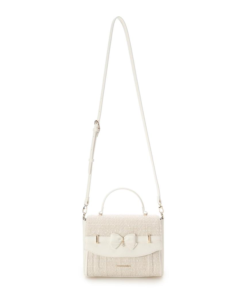 New color tweed accent ribbon shoulder bag