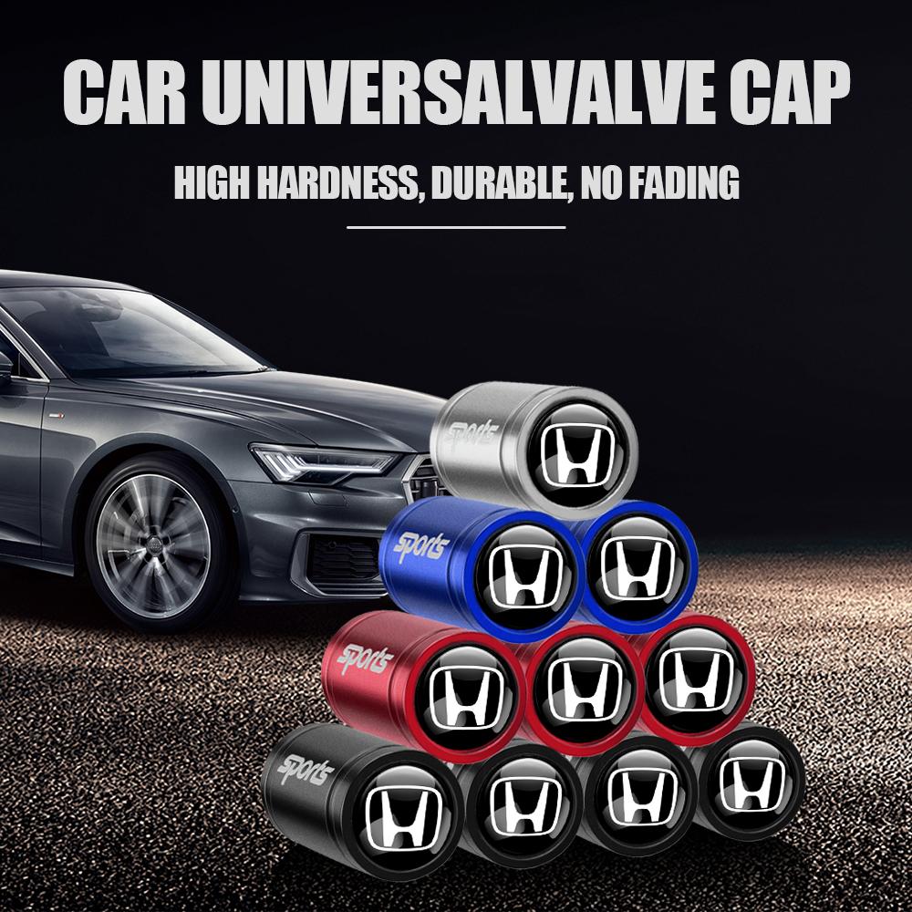 4Pcs Metal Logo Emblem Car Wheel Tire Valve Caps Air Stem Protective Covers For Honda Civic XR-V HR-V City Accord Jazz Fit Vezel aij256