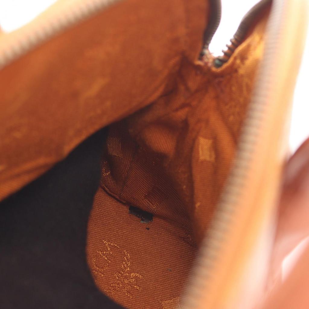Used MCM Vicetos Handbag Leather Brown Used Women
