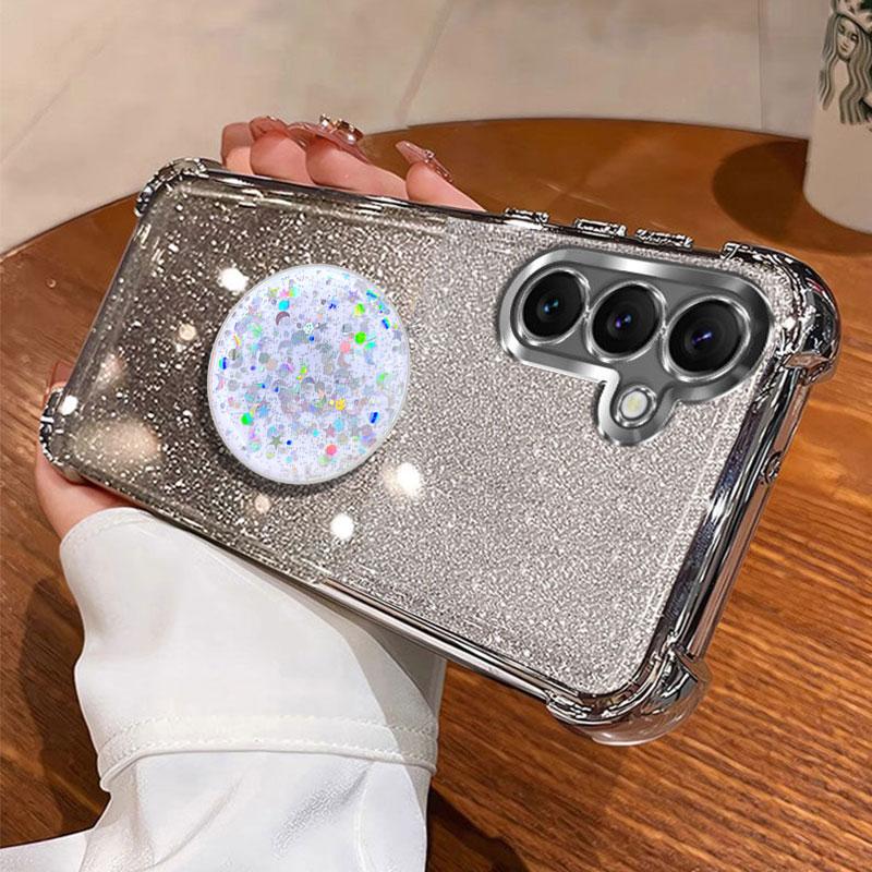 Shiny Star Stand Holder Case For Samsung Galaxy A17 A07 A55 A15 A35 A25 A54 5G A34 A14 S21 FE S22 S23 Plus S24 S25 Ultra Cover