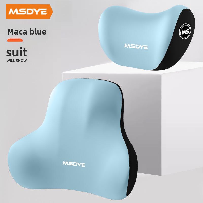 Cuscino Lombare e Poggiatesta per Auto in Memory Foam, Allargato e Ispessito per il Comfort.