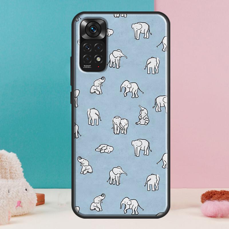 Cute Elephant Case For Xiaomi Redmi Note 13 Pro 14 12 11 9 10 9S 10S 11S 12S Redmi 14C 13C 10C 12C Cover