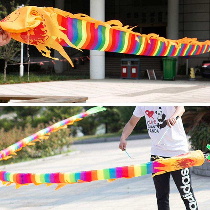 2/5/7/12/15 Meter Dragon Dance Ribbon Fitness Dragon Body Without Rod Festival Celebration Square Dance Performance Props