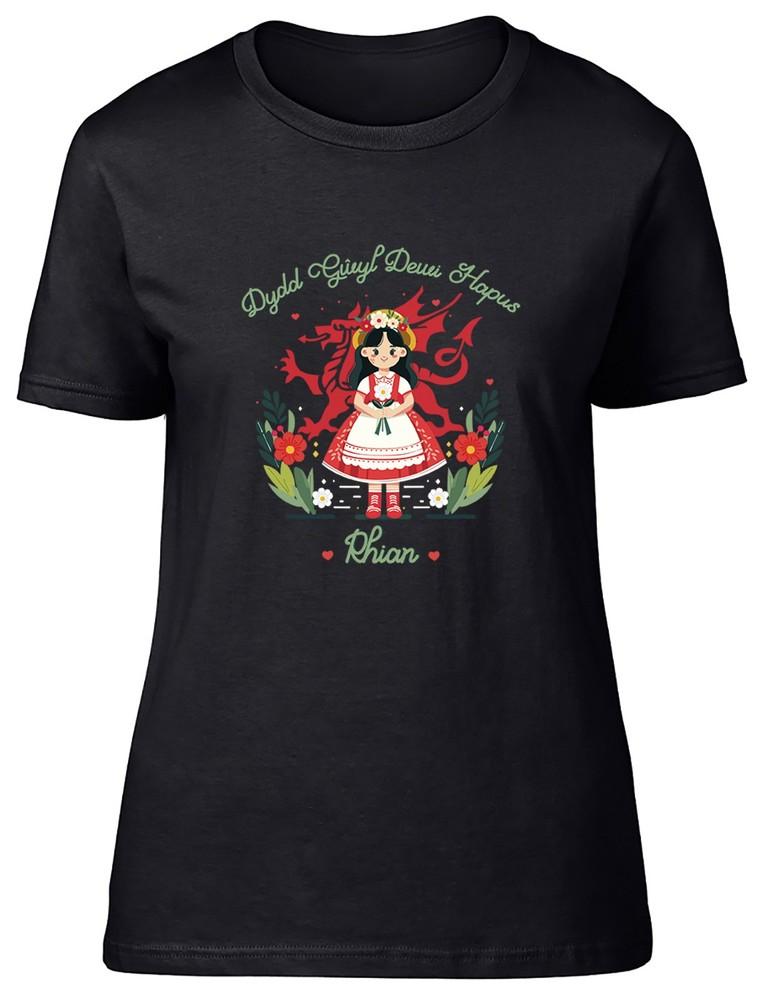Personalised Dydd Gwyl Dewi Hapus Womens T-Shirt St David s Day Ladies Gift Tee 3XL
