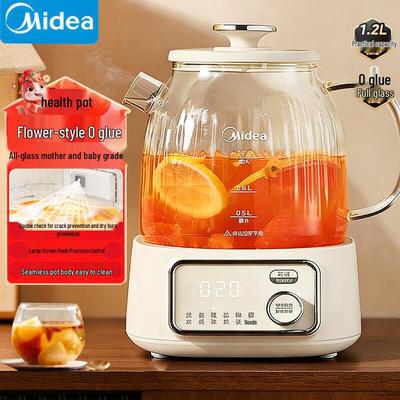 Midea 1.2L All-Glass Multi-Function Health Pot CN Plug (adapter Included)