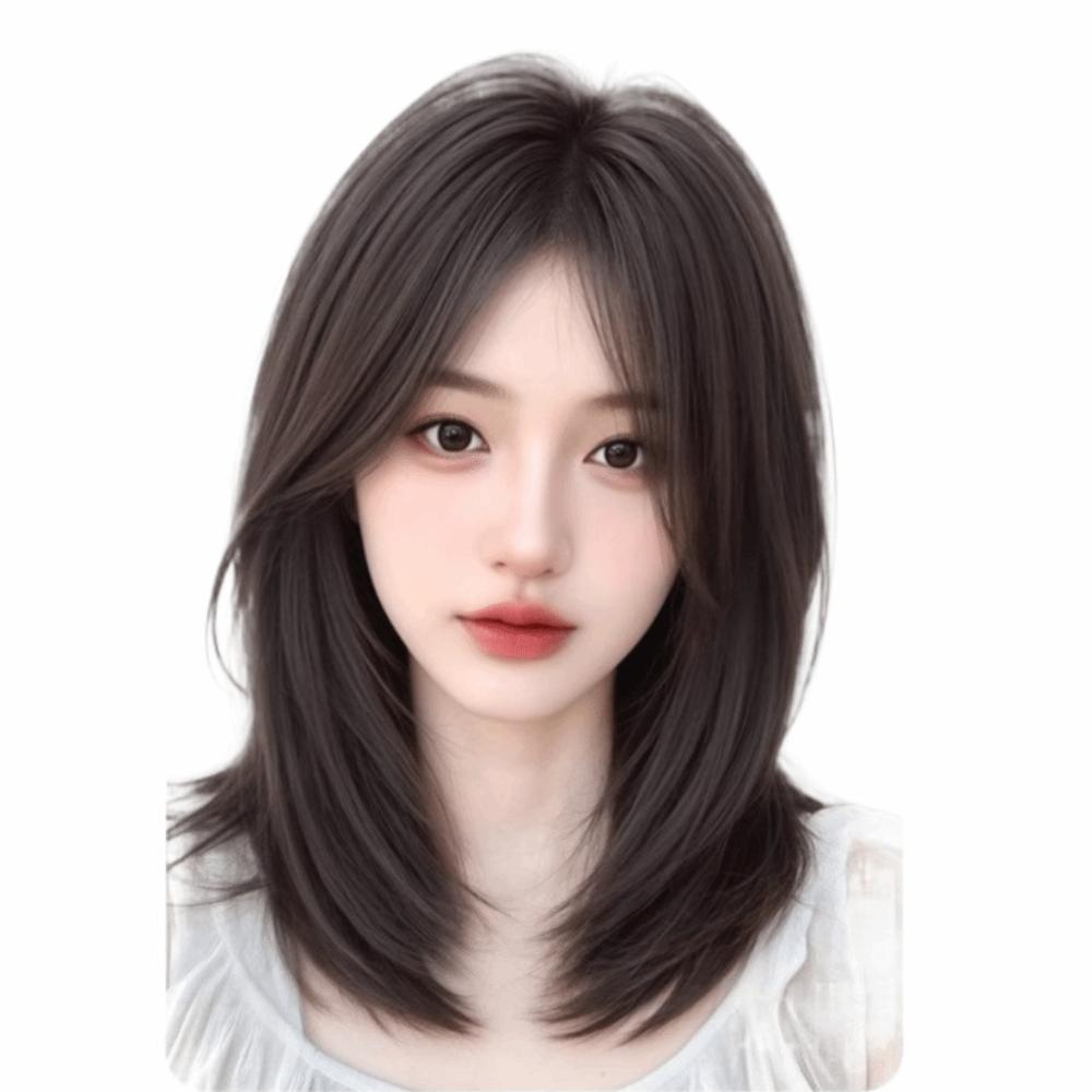 Synthetic Head Top Fake Hair Piece Hair Toppers Wigs with Bangs  Cover White Hair & Hairline